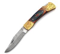 PAL 2000 KNIVES CHA-3151 Couteau de Poche Pliant en Acier de Damas Fait à la Main sur Mesure