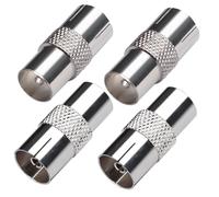 PAL Male to Female TV Antenna Coaxial Connectors TV Male to Female Antenna Adapter for Aerial Cable Satellite Cable 4pcs