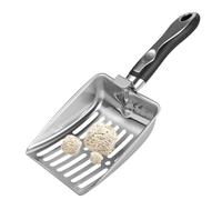 Pala pour chats en acier - Pour chats en acier inoxydable - Scooper pour chats avec housse ergonomique - Pacca Di Setulagola Pala - Pizzo propre et folle pour reptiles - Chien de poulet - Terrarium