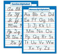 Palace Learning ABC Alphabet - Tableau cursif et poster manuscrit - Lot de 2 posters laminés (45,7 x 61 cm)