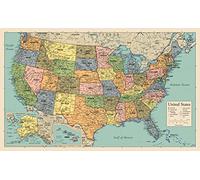 Palace Learning Affiche de carte des États-Unis - Carte des États-Unis [vert/couleur]