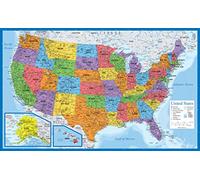 Palace Learning Carte des États-Unis laminée - 45,7 x 73,7 cm - Carte murale des États-Unis d'Amérique - Fabriquée aux États-Unis - Mise à jour (laminée, 45,7 x 73,7 cm)