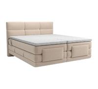 Ensemble complet boxspring tête de lit capitonnée + sommiers relaxation électrique + matelas + surmatelas - 2 x 80 x 200 cm - Tissu