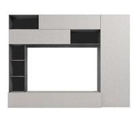 AltoBuy Meuble TV Mural avec rangements et étagères Aspect Pierre Grise - Palacio