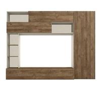 AltoBuy Meuble TV Mural avec rangements et étagères Beige et Aspect Bois - Palacio