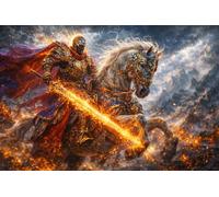 Paladin de la Flamme Ardente Puzzle 1000 Pièces Adultes Et Enfants,Déco Murale,Jeu Éducatif,Casse-tête,Premium,Carton,Dès 14 Ans,Anti-Stress,Détente,Défi,Cadeau 38x26cm