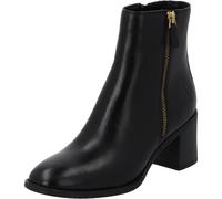 Palado Lampedusa Bottines élégantes en cuir de mouton pour femme Légèrement doublées avec talon bloc Bottes basses tendance, Noir , 37 EU