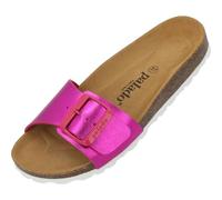Palado Malta EGS Mules pour femme mates - Sandales confortables fabriquées en Espagne - Semelle intérieure en liège amortissant - Chaussures d'été tendance, rose métallique, 37 EU