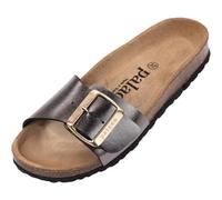 Palado Mules Malta EGS Metallic pour femme - Fabriquées en Espagne - Avec semelle en liège naturel - Avec semelle en daim fin - Extra confortables, Or foncé., 41 EU