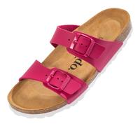 Palado Mules Samos pour femme - Élégantes - Fabriquées en Espagne - Chaussons confortables avec semelle en liège amortissant - Chaussures d'été tendance, Fuchsia mat, 36 EU