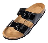 Palado Samos PF Mules pour femme - Sandales tendance pour femme - Fabriquées dans l'UE, Noir laqué, 40 EU