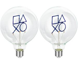 Paladone Ampoule LED décorative PlayStation E27 - À ajouter à n'importe quelle lampe compatible Edison, cadeau de collection sous licence officielle Gaming, pour chambres et maisons (Lot de 2)