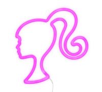 Paladone Barbie Néon LED - Lampe sous licence officielle en forme de poupée rose, alimentée par USB, accessoires et décoration pour chambre de fille