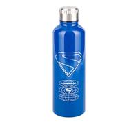 Paladone Bouteille d'eau en métal bleu Superman sous licence officielle DC Comics Superhero 500 ml Bouteille isotherme réutilisable en acier inoxydable pour l'école, le sport, le travail
