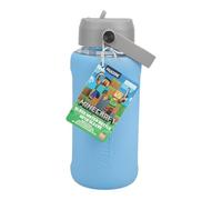 Paladone Bouteille d'eau en verre Minecraft Axolotl avec housse en silicone, 800 ml, compatible lave-vaisselle, produit sous licence officielle