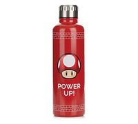 Paladone Bouteille d'Eau Power Up Mushroom Super Mario - Officielle, Bouteille en Acier Inoxydable pour Boissons Chaudes & Froides, Bouchon Étanche, Cadeau pour Gamer Rétro, 500ml (17 fl oz)