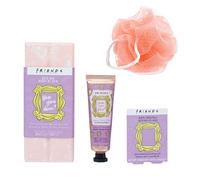 Paladone Coffret cadeau Friends Bath and Body comprenant une barre de bain, des cristaux de bain, un baume pour les mains et une houppette sous licence officielle, bleu sarcelle