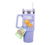 Paladone Gobelet isotherme et paille Minecraft Axolotl Violet, 900 ml, Tasse de voyage sous licence officielle Quencher avec poignée pour thé glacé ou café