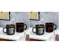 Paladone Grippe-Sou Tasse thermo-réactive à motif d’écran TV 350 ml sous licence officielle du film Ça, tasse à café en céramique pour thé et chocolat chaud, pour les fans de films d'horreur