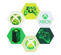 Paladone Lampes LED hexagonales Xbox - Sur pied ou à fixer au mur - Décoration personnalisable pour la salle de jeux avec changement de lumière à distance et modes musicaux actifs