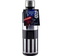 Paladone Lightsaber Dark Vador Metallic Water Bottle - produit officiel Disney Star Wars, collection vintage, pour boissons chaudes et froides avec couvercle anti-fuite, 500 ml
