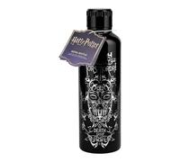 Paladone Harry Potter Death Eater Bouteille d'eau en métal sous licence officielle 500 ml Bouteille isotherme réutilisable Motif arts sombres avec masque Bellatrix Lestrange pour l'école, le sport, le