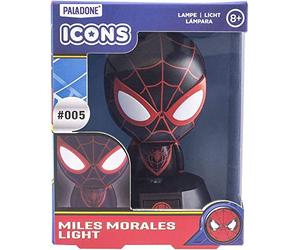 Paladone Miles Morales Lampe Icône 3D BDP | Marvel Spiderman | Lampe de nuit ou de bureau sous licence officielle | Cadeau parfait pour les fans de super-héros et de bandes dessinées | Alimenté par 2 piles AAA