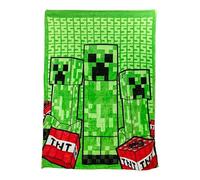 Paladone Coussin-Couverture 2 en 1 Minecraft Creeper – coussin de voyage, sous licence Microsoft