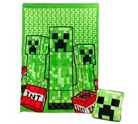 Minecraft Paladone Creeper Couverture de Coussin 2 en 1 - Couverture de Voyage sous Licence Officielle Microsoft, Pliable, Douce et Moelleuse, Design Compact pour décoration de Salon ou de Chambre à