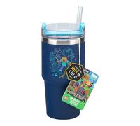 Paladone Minecraft Gamer-Thermobecher mit Trinkhalm, wärmegedämmt, offiziell liz