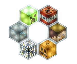 Paladone Minecraft Lampes LED Hexagon - Posé ou fixé au mur, décoration Minecraft Block personnalisable pour n'importe quelle pièce avec télécommande