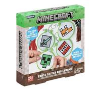 Paladone Minecraft Officially Licensed Cross Stitch Charm Set of 4, Creeper, TNT, Sword and Fox, Idea Gamer Gift for Boys and Gifts, Arts and Crafts DIY Gaming Decor and Accessory