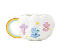 Paladone Mug Bisounours en céramique, 450 ml, forme de nuage avec poignée arc-en-ciel, sous licence officielle, pour boissons chaudes, joli objet de collection pour les fans de la culture pop rétro