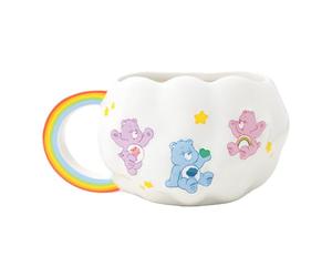 Paladone Mug Bisounours en céramique, 450 ml, forme de nuage avec poignée arc-en-ciel, sous licence officielle, pour boissons chaudes, joli objet de collection pour les fans de la culture pop rétro