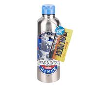 Paladone One Piece Marines Gourde en acier inoxydable de 500 ml avec couvercle à vis, sous licence officielle pour les fans d'anime, Pop Culture