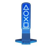 Paladone Playstation Support Casque 3 en 1 et Station de Charge Technique avec Support de Manette de Console et 2 Ports USB-C, Panneau Lumineux RVB à Changement de Couleur, Cadeau sous Licence