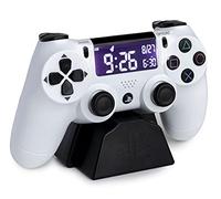 Paladone Réveil numérique Manette PlayStation 4 – Écran LCD rétroéclairé – Blanc