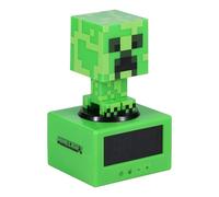 Réveil Creeper Minecraft - Officiellement licencié, avec Musique de Minecraft et veilleuse, Cadeau pour Jeunes Fans, Accessoire de Salle de Jeux