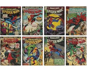 Paladone Spiderman Lot de 8 dessous-de-verre sous licence officielle de la série Gamer et Comic Series Décoration et cadeau, accessoire de bureau et table basse de super-héros Marvel nostalgique