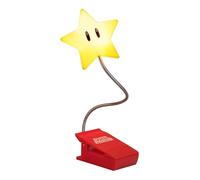 Paladone Super Mario Super Star Clip Book Light - Lampe à clip LED à piles avec bras flexible, produit officiel Nintendo