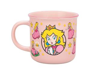 Paladone Super Mario - Tasse à café thermo-effet thermique - Motif Princesse Peach - 300 ml - Rose - Tasse à café en céramique pour boissons chaudes - Cadeau de jeu - Collection Nintendo - Culture pop