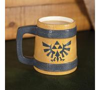 Paladone Tasse Hyrule Crest Legend of Zelda - Tasse en Céramique Style Tankard de 600ml, Design Baril en Bois, Parfait pour Gamers & Collectionneurs, Produit Nintendo Officiel