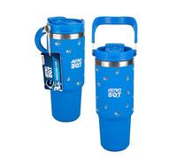Paladone Tumbler Isotherme Astro Bot 900 ml avec Anse et Paille, Base Fine Compatible Porte-gobelet Voiture, Produit Officiel