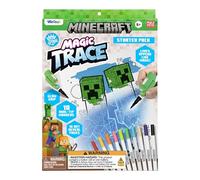 Paladone WeCool Minecraft Magic Trace Kit de démarrage de coloriage lumineux, 16 pages, 10 feutres double pointe, 1 outil de révélation de ligne, kit artistique pour les enfants de 6 ans et plus