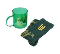 Paladone Wicked Movie Tasse en verre et chaussettes - Cadeau sous licence officielle Disney pour les fans méchants, tasse Defy Gravity teintée verte et chaussettes confortables Emerald City