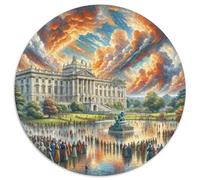 Palais de Buckingham, Royaume-Uni 1000 Pièces Puzzle Circulaire pour Adultes Et Enfants Cadeaux Jeu D'Intelligence De l'art De La DécoRat ION Moderne 1000pcs (67.5x67.5cm)