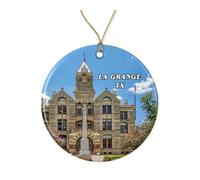Palais De Justice du Comté De La Grange Fayette, Texas, États-Unis Christmas Hanging Céramique Sapin Décoration D'Ornement De Noël avec Ficelle Décoration De Noël À Suspendre