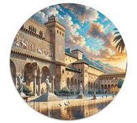 Palais de l'Alhambra 1000 Pièces Puzzle Convient Aux Adultes Et Aux Enfants Jeu D'Intelligence Magique Circulaire Puzzles Classiques DIY Jeu Cadeau Unique 1000pcs (67.5x67.5cm)