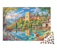 Palais de l'Alhambra Puzzle 1000 Pièces, Difficile Puzzles pour Adults Enfant, Jeu De Défi Intellectuel 70x50cm/1000pcs