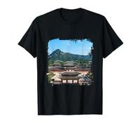Palais de Séoul Corée Architecture Traditionnelle Scène Montagne T-Shirt